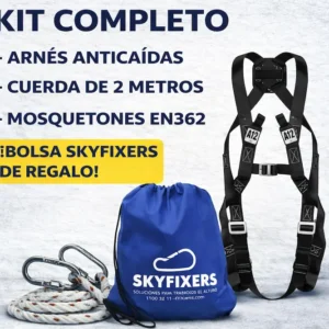 Kit Arnés Anticaídas Básico SKY EN361 | Arnés + Cuerda + Mosquetones + Bolsa