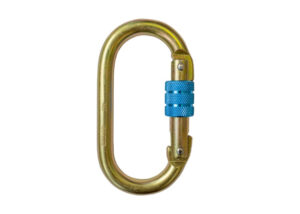 Mosqueton Steelsafe 981 de acero con cierre de rosca y una apertura de 17mm. Tiene una resistencia estática de 23kN.