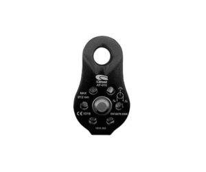 Polea AP-010 es una polea resistente y ligera fabricada en aluminio, diseñada para permitir el paso de nudos de unión