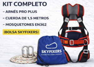 Kit Arnés PRO PLUS SKY EN361 EN358 | Arnés + Cuerda + Mosquetones