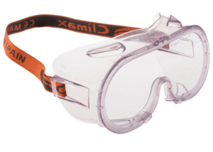 Gafas de protección cerradas. Montura de vinilo flexible y el ocular es acetato anti-vaho. Seguridad en el trabajo. Oferta EPIS.