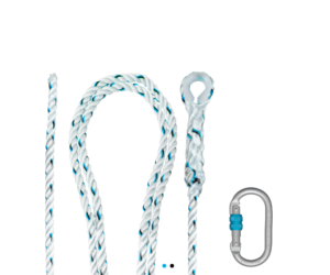 Tramos de cuerda trenzada de 14mm de diámetro con guardacabo plástico.