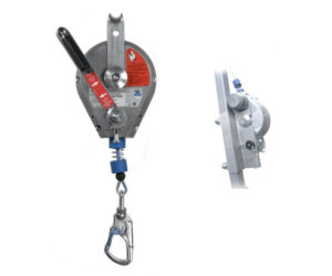Dispositivo Anticaídas HRA carcasa de aluminio y gancho giratorio con un sistema de torno con manivela para operaciones de rescate en silos, pozos...