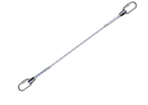 Elemento de amarre E11; anticaídas de cuerda trenzada con dos mosquetones de acero. Oferta de EPIS. Trabajos en altura. Seguridad para el trabajador.