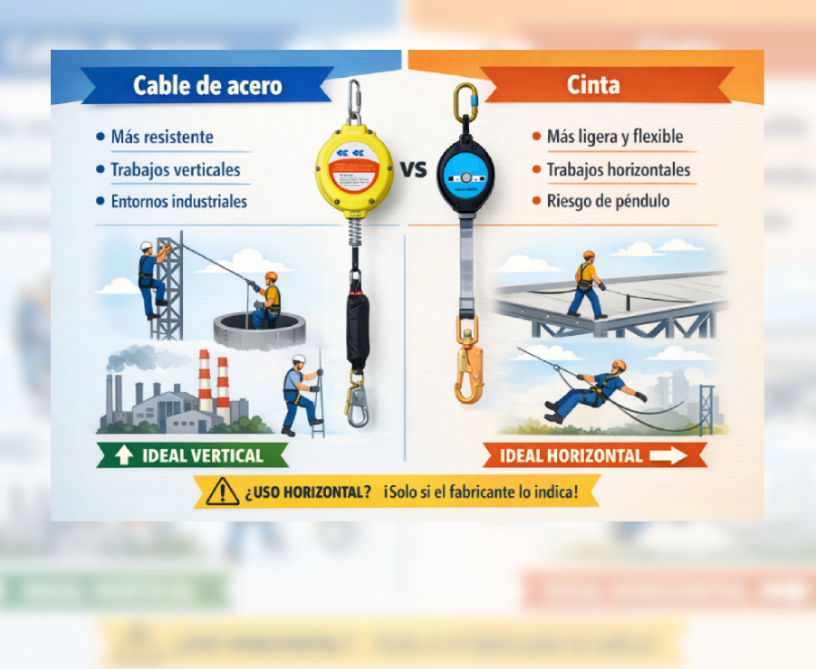 En que se diferencia un Retractil cable de acer o de cinta