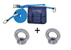 Línea de vida portátil. Anillas de anclaje. Kit impresscindible para trabajar con seguridad en trabajos en altura.