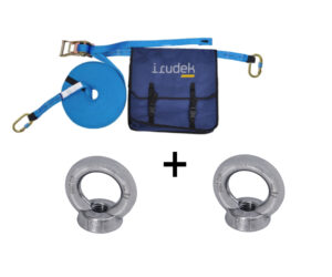 Línea de vida portátil. Anillas de anclaje. Kit impresscindible para trabajar con seguridad en trabajos en altura.